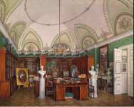 Hau Edward Petrovich Interiors of the Winter Palace. The Military Library of Emperor Alexander II - Hermitage